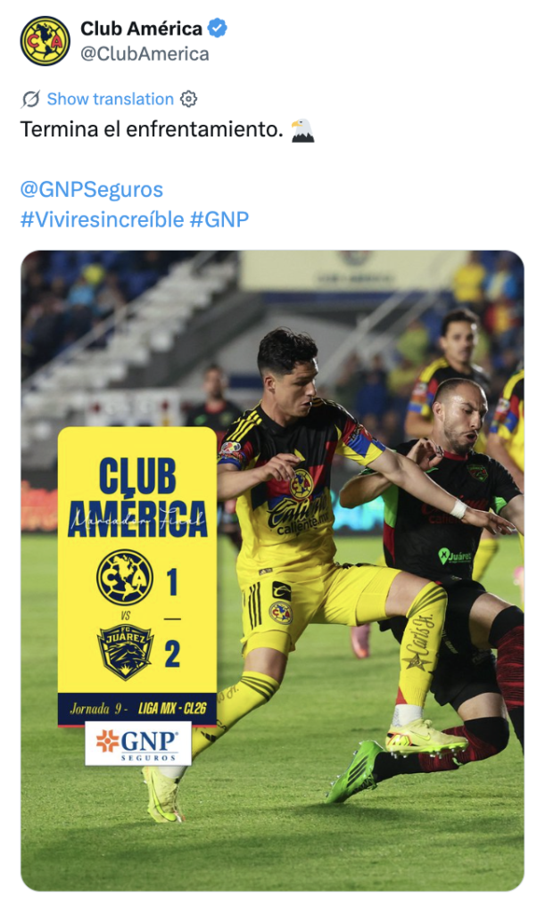 América lose 2-1 to FC Juárez