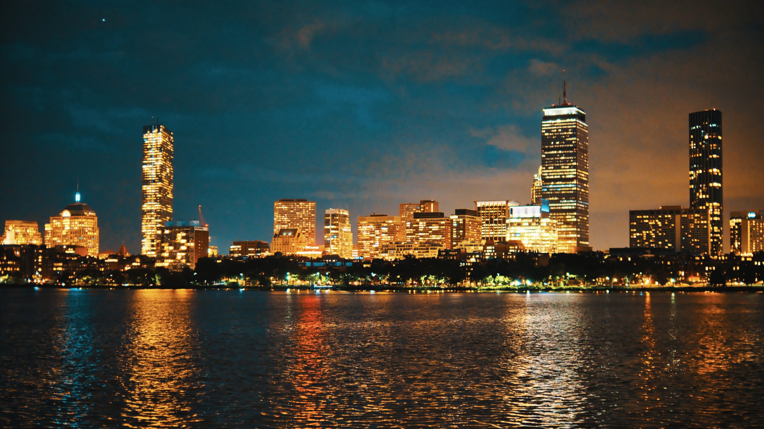 Boston Back Bay Skyline at Night